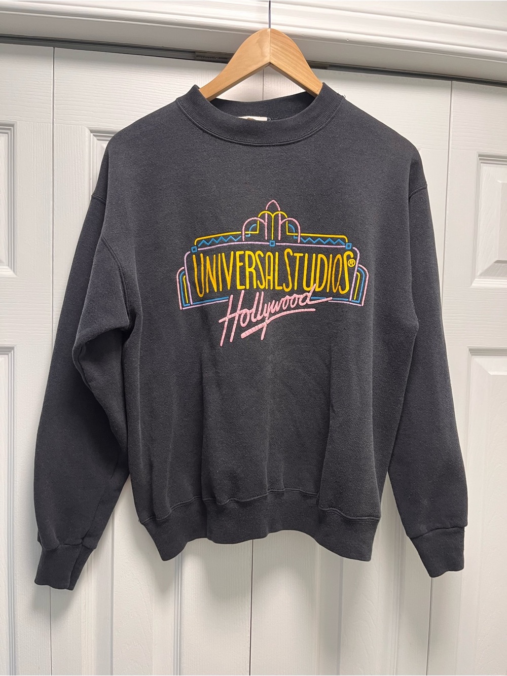 Vintage Faded Universal Studios Hollywood Sweatshirt with Neon Logo